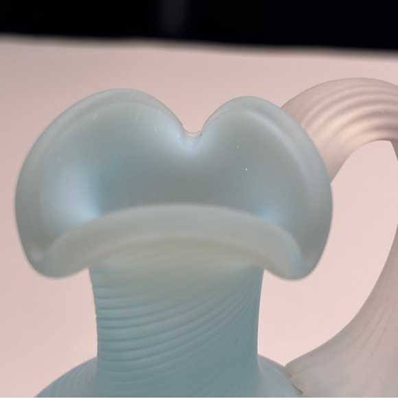 Rare Fenton Rib Optic Blue Satin Cruet c.1950 - Picture 16 of 16